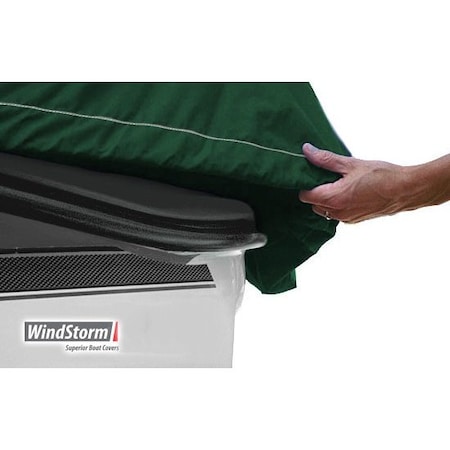 Eevelle Windstorm Boat Cover SKI BOAT Tournament w/Tower w/Outboard 27' 6in. L 102in. W Green WSTURSKT27102B-HTR